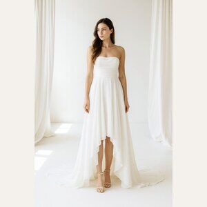 MoriLee by Madeline Gardner Strapless Tiered Hi-Low Gown Formal Wedding Dress